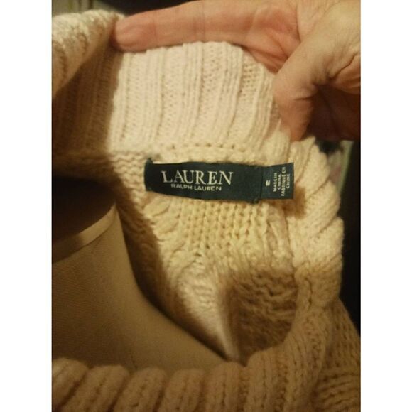 Ralph Lauren cowl neck soft pink chunky sweater - Picture 4 of 6